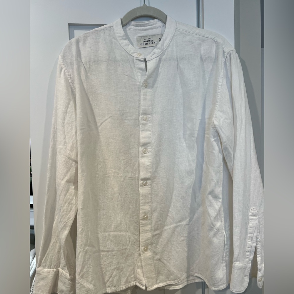 Abercrombie Linen Banded Collar Shirt